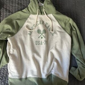 American Eagle Green and Gray Hoodie